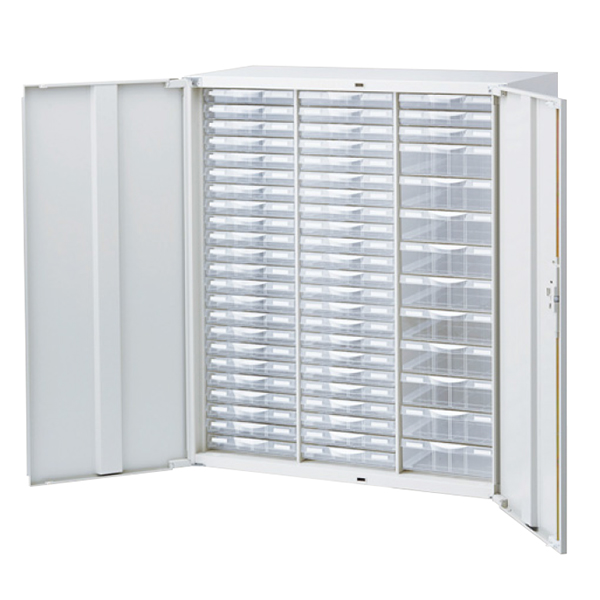 扉付プラスチックキャビネット/下置用/RW45-N10HC59/幅900×奥行450×高さ1050/ホワイト/クウォールRWシリーズ/64504