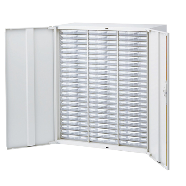 扉付プラスチックキャビネット/下置用/RW45-N10HC69/幅900×奥行450×高さ1050/ホワイト/クウォールRWシリーズ/64505