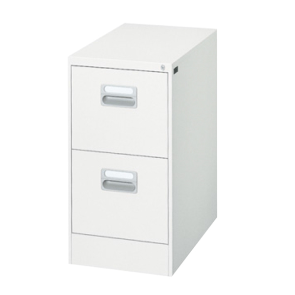 ファイリングキャビネット/2段/A4-2W/幅387×奥行620×高さ740mm/ホワイト/A4シリーズ/17352