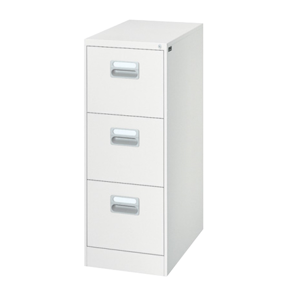 ファイリングキャビネット/3段/A4-3W/幅387×奥行620×高さ1015mm/ホワイト/A4シリーズ/17353