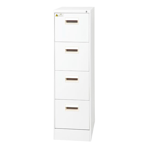 ファイリングキャビネット/A4サイズ/4段タイプ/A4-4CW/幅387×奥行620×高さ1335mm/ホワイト/CWシリーズ/17184