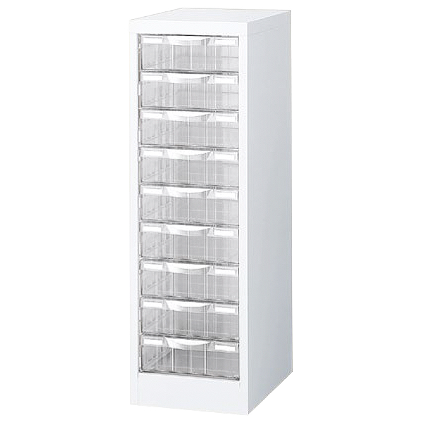 A4判整理ケース/床置型/A4判1列深型9段/A4W-P109L/幅277×奥行400×高さ880mm/ホワイト/79608