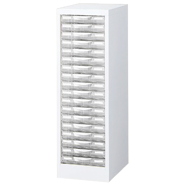 A4判整理ケース/床置型/A4判1列浅型18段/A4W-P118S/幅277×奥行400×高さ880mm/ホワイト/79609