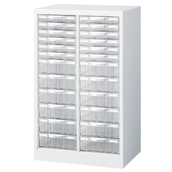 A4判整理ケース/A4判2列浅型6段・深型6段/A4W-P212C/幅527×奥行400×高さ880mm/ホワイト/A4Wシリーズ/80451