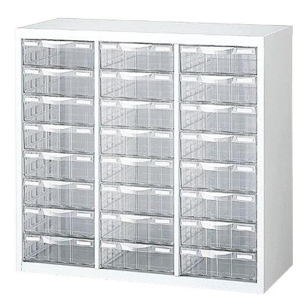 A4判整理ケース/書庫内収納型/A4判3列深型8段 /A4W-P308L/幅777×奥行340×高さ750mm/ホワイト/79606