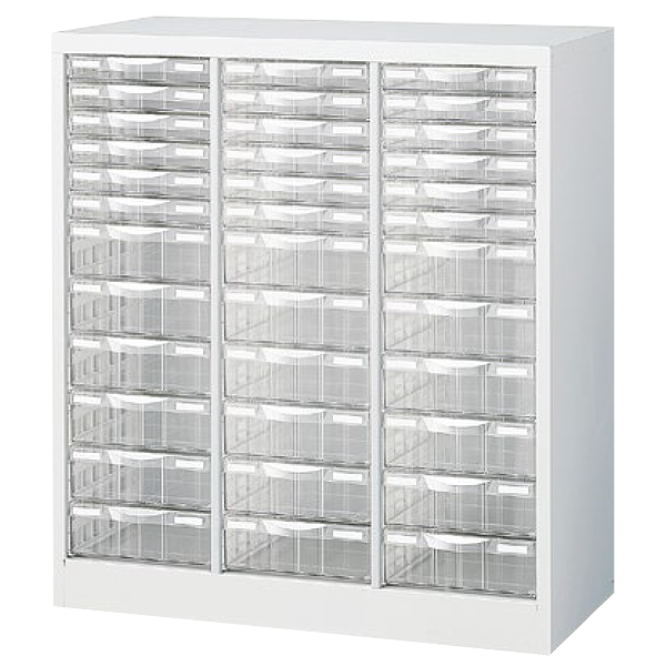 A4判整理ケース/A4判3列浅型6段・深型6段/A4W-P312C/幅777×奥行400×高さ880mm/ホワイト/A4Wシリーズ/80452