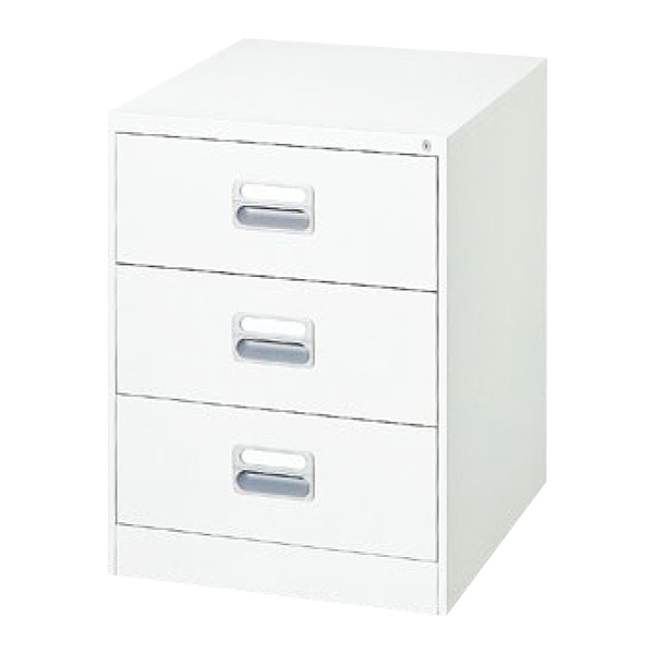 ファイリングキャビネット/A5判用/2列型/3段/A5-23W/幅561×奥行620×高さ740mm/ホワイト/A5シリーズ/17230