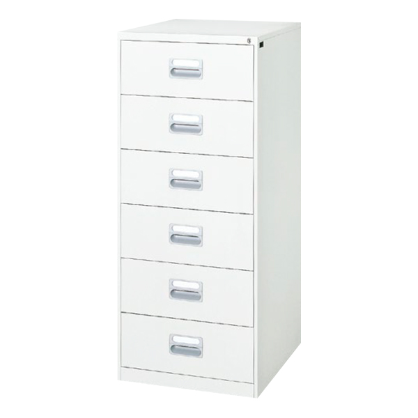 ファイリングキャビネット/A5判用/2列型/6段/A5-26W/幅561×奥行620×高さ1335mm/ホワイト/A5シリーズ/17231