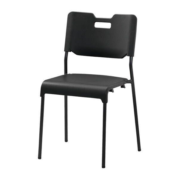 スタッキングチェア/背・座PP樹脂/アルミ脚/ACB-485-BK/ブラック/1002025