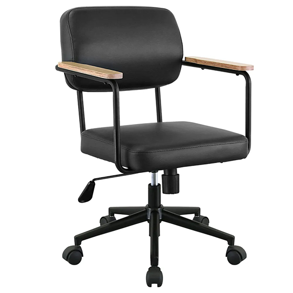 ビジネスチェアALT/ALT-009-BK/ブラック×木目肘/ALetto/アレットシリーズ/416450