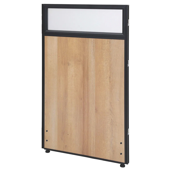 ローパーティション/メラミン×上部曇りガラス/ALT-0610-BAW/高さ1000×幅600mm/ブラックフレーム×アッシュウッド/ALetto/アレットシリーズ/269762