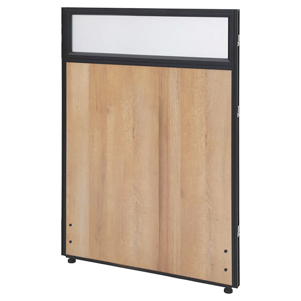 ローパーティション/メラミン×上部曇りガラス/ALT-0710-BAW/高さ1000×幅700mm/ブラックフレーム×アッシュウッド/ALetto/アレットシリーズ/269763