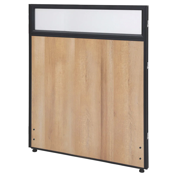 ローパーティション/メラミン×上部曇りガラス/ALT-0810-BAW/高さ1000×幅800mm/ブラックフレーム×アッシュウッド/ALetto/アレットシリーズ/269764