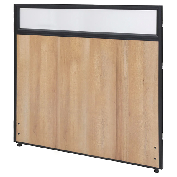 ローパーティション/メラミン×上部曇りガラス/ALT-1010-BAW/高さ1000×幅1000mm/ブラックフレーム×アッシュウッド/ALetto/アレットシリーズ/269765