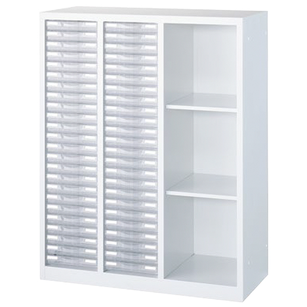 オープン棚・A4プラスチック引出し/下置用/ANW-N34KP48/幅880×奥行400×高さ1120mm/ホワイト/ANWシリーズ/77718