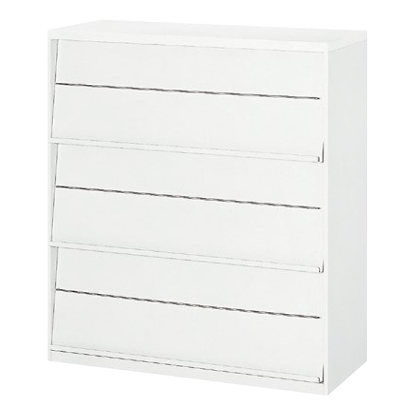 雑誌架/3段タイプ/下置き用/DMR-3W/幅1000×奥行400×高さ1110mm/ホワイト/DMRシリーズ/16167