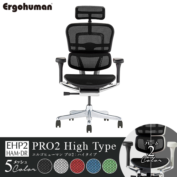 ErgohumanPRO2 High/エルゴヒューマン/プロ2/ハイタイプ/EHP2-HAM-DR-□/フレーム2色/メッシュ5色/1001936