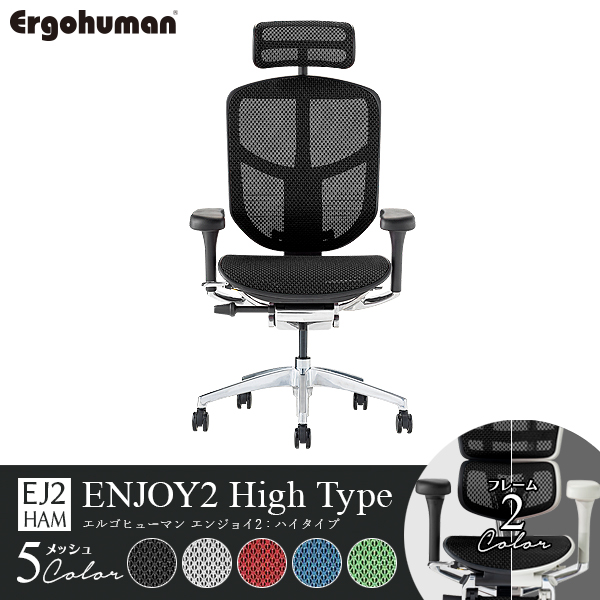 ErgohumanENJOY2 High/エルゴヒューマン/エンジョイ2/ハイタイプ/EJ2-HAM-□/フレーム2色/メッシュ5色/1001938