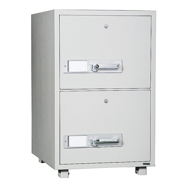 耐火ファイリングキャビネット/2段/A4ファイル対応/オールロック/FFC-A4-2/幅470×奥行680×高さ843mm/グレー/FFCシリーズ/1001808