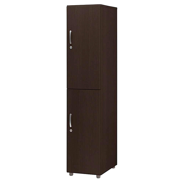 福祉施設向け木製ロッカー/ダブルロッカー単体/FJS-2-BR/幅395×奥行550×高さ1860mm/ブラウン/1000173