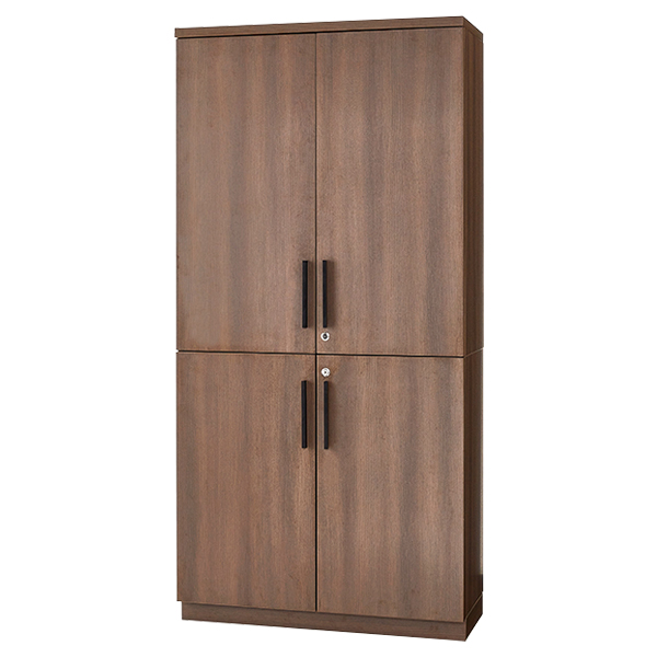 役員用家具/木製キャビネット/上段木扉/FMS-CW1850/幅900×奥行400×高さ1850mm/木目ウォールナット/FMSシリーズ/1002016