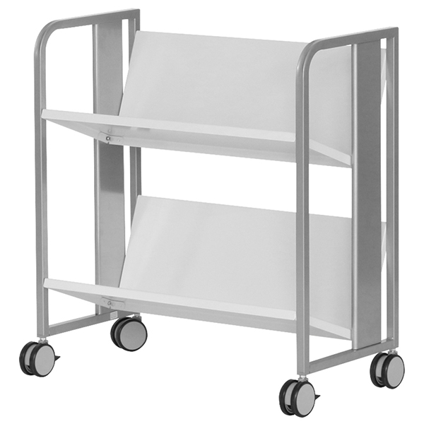 ファイルワゴン/重量物対応/2段/大型キャスター付/HY-005MH10-1/幅720×奥行405×高さ767mm/シルバーフレーム×オフホワイト/HY-MH10シリーズ/519981