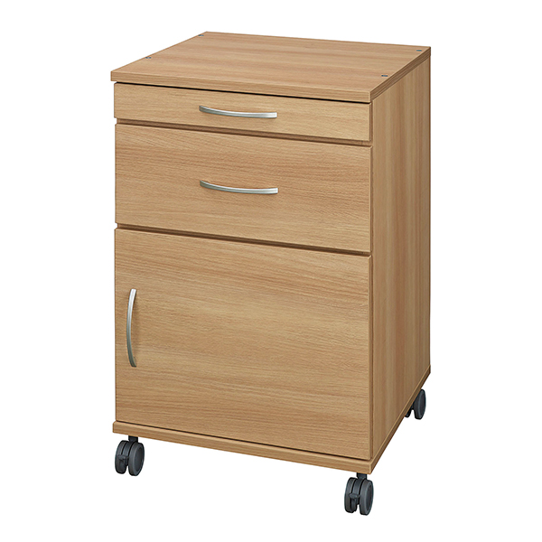 床頭台/Sサイズ/扉付/IUF-1SD/幅500×奥行520×高さ750mm/ナチュラルオーク/1000899