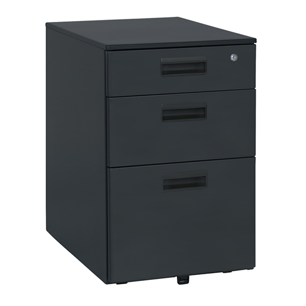 スチール3段ワゴン/KDB-3N/幅395×奥行550×高さ616mm/ブラック/KDシリーズ/270375