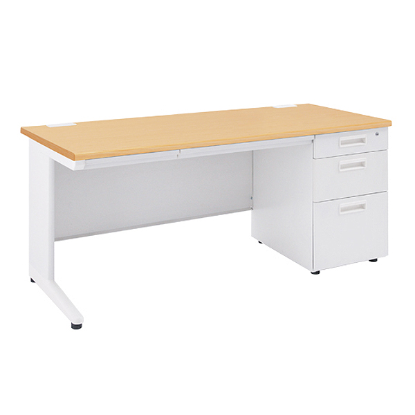 スチール片袖机/KDN-147S/幅1400×奥行700×高さ700mm/ナチュラル/KDシリーズ/270164