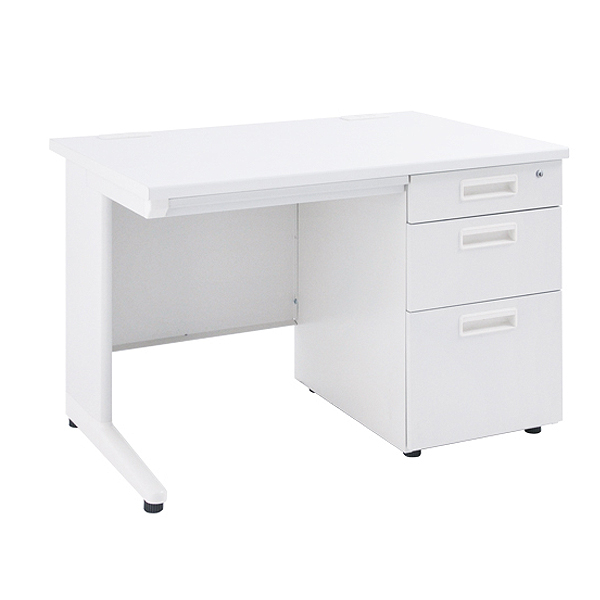 スチール片袖机/KDW-107S/幅1000×奥行700×高さ700mm/ホワイト/KDシリーズ/270034