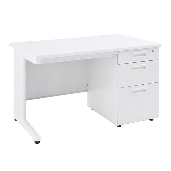 スチール片袖机/KDW-117S/幅1100×奥行700×高さ700mm/ホワイト/KDシリーズ/270042