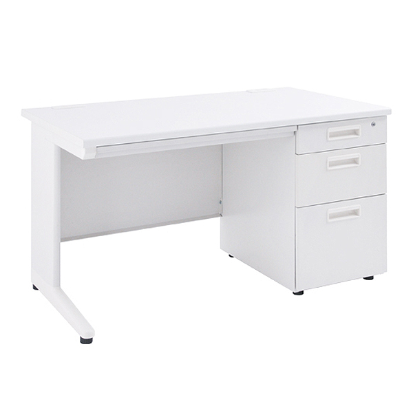 スチール片袖机/KDW-127S/幅1200×奥行700×高さ700mm/ホワイト/KDシリーズ/270035