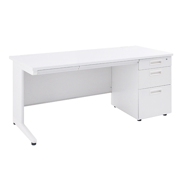 スチール片袖机/KDW-147S/幅1400×奥行700×高さ700mm/ホワイト/KDシリーズ/270163