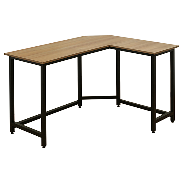 オフィスデスク/平机/L字デスク/KLD-1210-AW/幅1200×奥行1000×高さ720mm/天板アッシュウッド×脚ブラック/270099