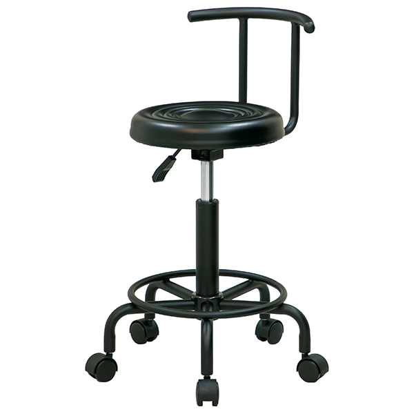 ワーキングチェア/回転椅子/丸椅子/キャスターチェア/背付き/KYB-B300/ブラック/1002134