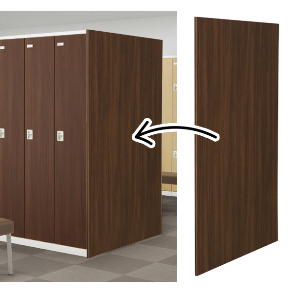 【受注生産】【単品購入不可】更衣ロッカー用ダブルエンドパネル/LEP-NWD/幅1030×奥行18×高さ1800mm/ウォールナット/SLB木目シリーズ/78580