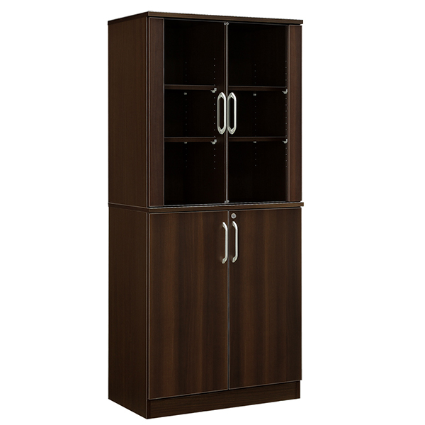 役員用両開き書庫/MKG-0818BS/幅800×奥行470×高さ1820mm/ダークブラウン/エクティーシリーズ/982972