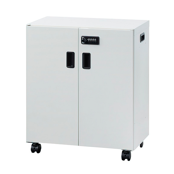 両開きデスクワゴン/ダイヤルキータイプ/セキュリティデスクターナ/スチール製/ND-DS722/幅500×奥行300×高さ600mm/ニューグレー/NDシリーズ/592659