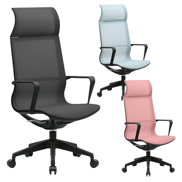 メッシュチェアNLU/肘付/ハイバック/NLU-8101-H-□/3色/NLUシリーズ/416503