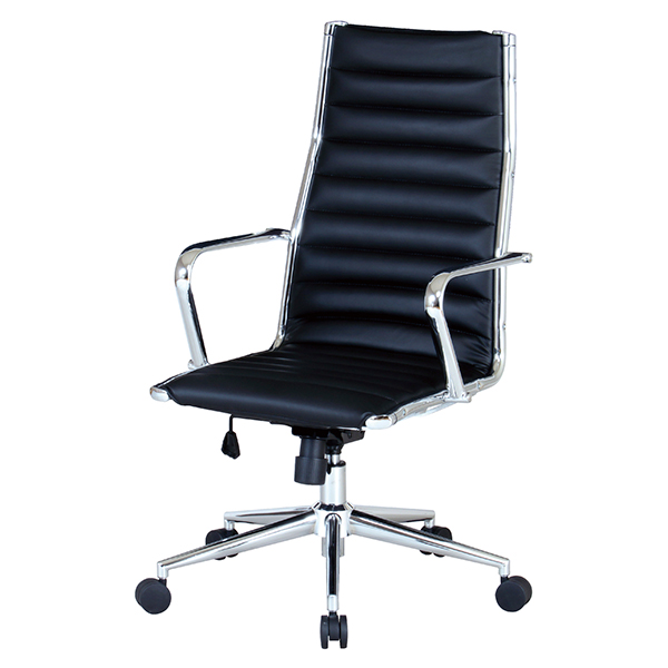 オフィスチェア/肘付/ハイバックタイプ/PUレザー/PLC-120H/ブラック/PLCシリーズ/1002143