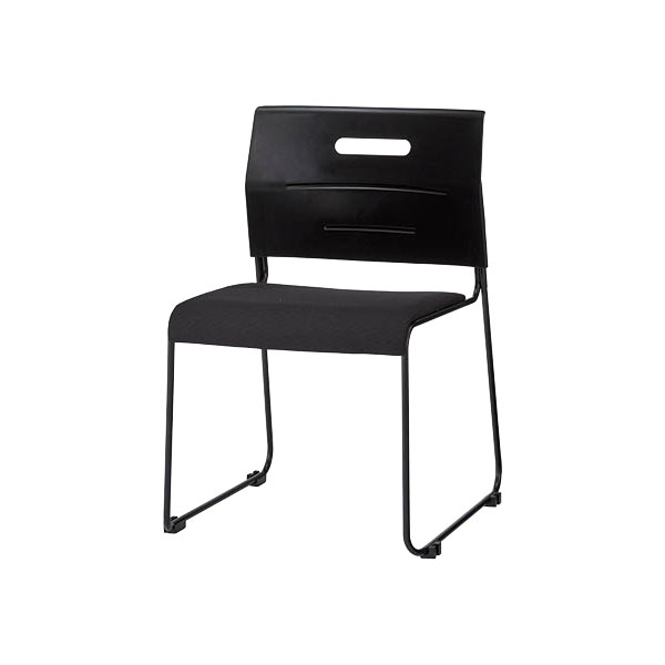 スタッキングチェア/座面布張タイプ/PMI-430-FB/フルブラック/PMIシリーズ/1001894