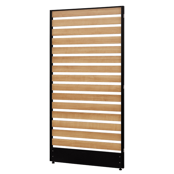 ローパーティション/ラダーパーティション/メラミンタイプ/ブラックフレーム×ナチュラルウッド/PR0918-BK-NW/高さ1800×幅900mm/Zシリーズ/269726