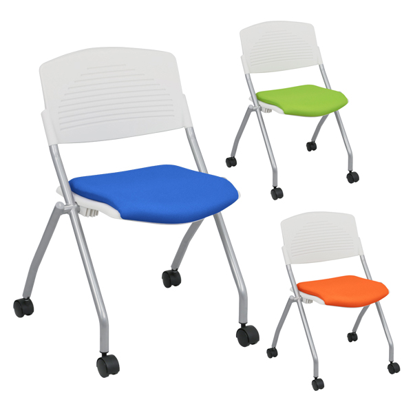 平行スタッキングチェアPT/ホワイト樹脂タイプ/PT-002-□/3色/416218