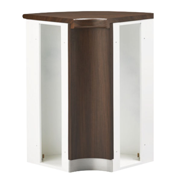 【受注生産】【単品購入不可】受付カウンター/90°内コーナー/ハイタイプ/PXH-46RBW/幅612×奥行612×高さ952mm/ホワイト×ウォールナット/PXシリーズ/70938