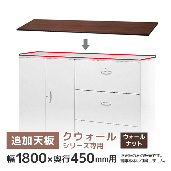 【単品購入不可】追加天板/クウォールRWシリーズ専用/幅1800×奥行450mm用/RG45-T180B/ウォールナット/75528