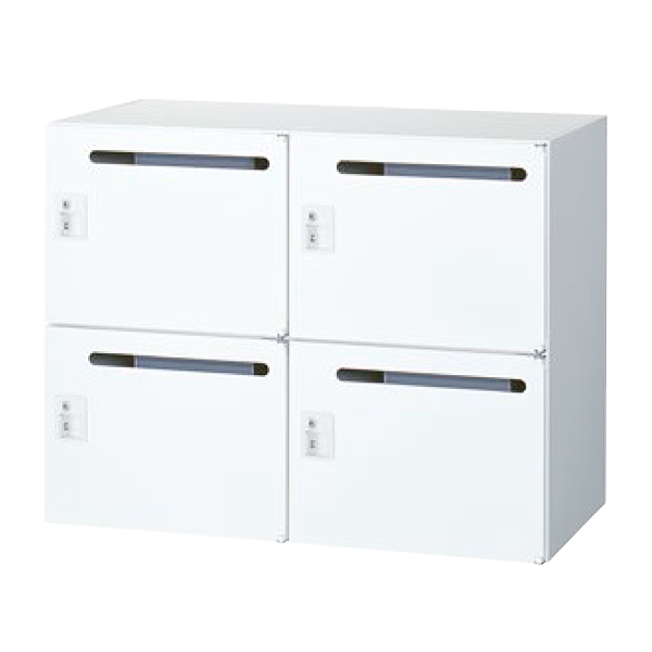 4人用メールボックス/上下兼用/シリンダー錠/RW45-407P-S2/幅900×奥行450×高さ700mm/ホワイト/クウォールRWシリーズ/78251