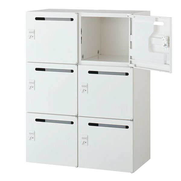 【高さ1200タイプ】6人用メールボックス/下置用/ダイヤル錠/RW45-612P-D2/幅900×奥行450×高さ1200mm/ホワイト/クウォールRWシリーズ/93702