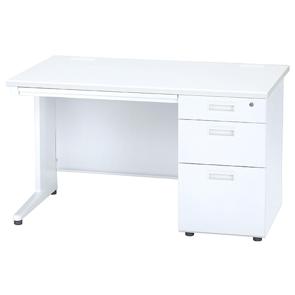 スチール片袖机/SID-127-3-WH/幅1200×奥行700×高さ700mm/天板ホワイト/SIDシリーズ/1001280