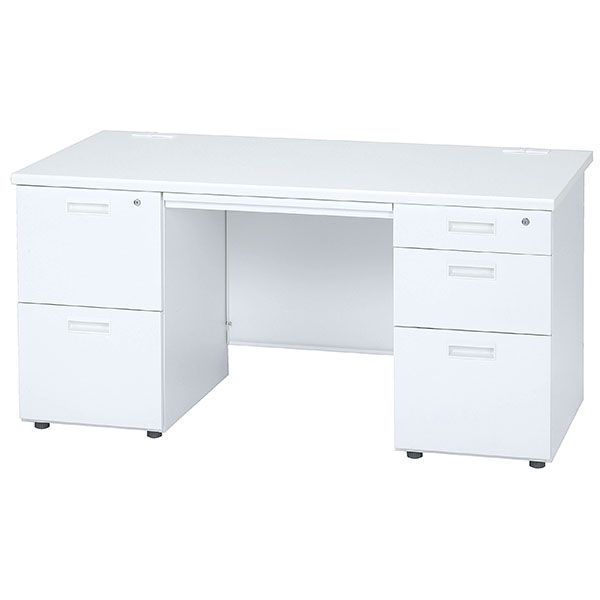 スチール両袖机/SID-147-２・３-WH/幅1400×奥行700×高さ700mm/天板ホワイト/SIDシリーズ/1001282