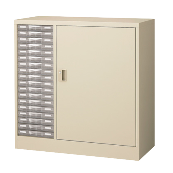 コンビ書庫/B4判1列浅型18段/B4CG-P118S/幅880×奥行400×高さ880mm/ニューグレー/Gシリーズ/62681